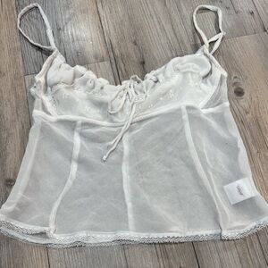 UNIF White Sheer Camisole Top